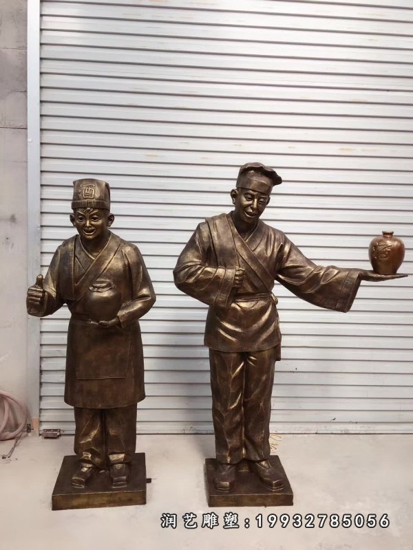 店小二人物铜雕  (25)