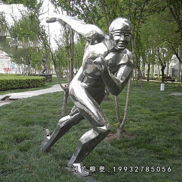 不锈钢滑冰人物  雕塑  (11)