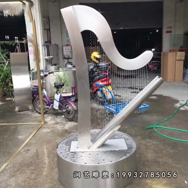 不锈钢竖琴雕塑(9)