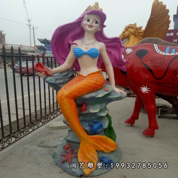 玻璃钢美人鱼雕塑 (14)
