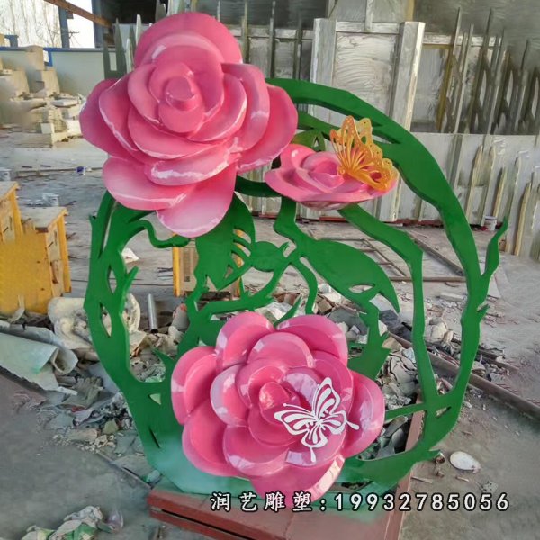 不锈钢花雕塑 (98)