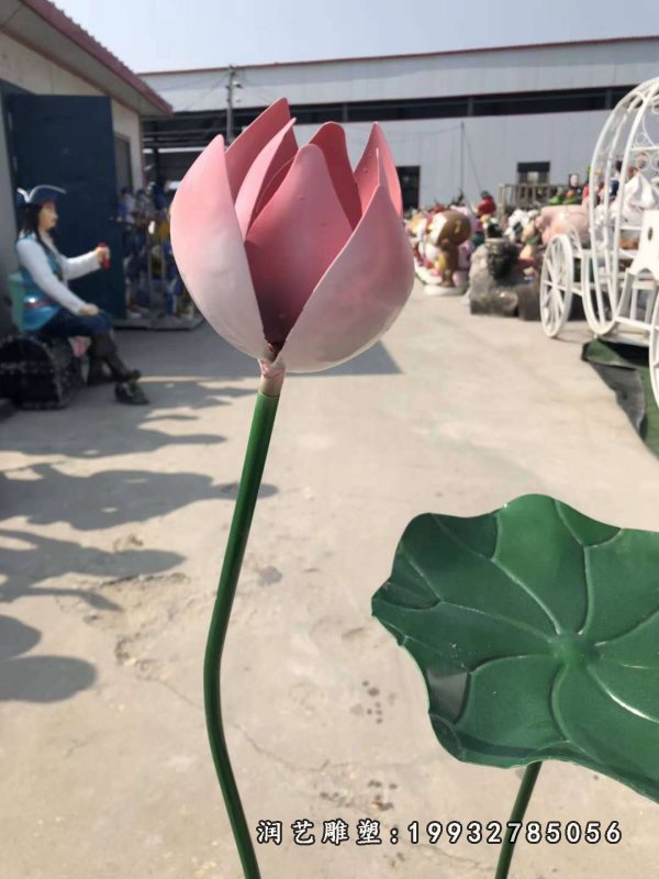 不锈钢荷花雕塑  (16)