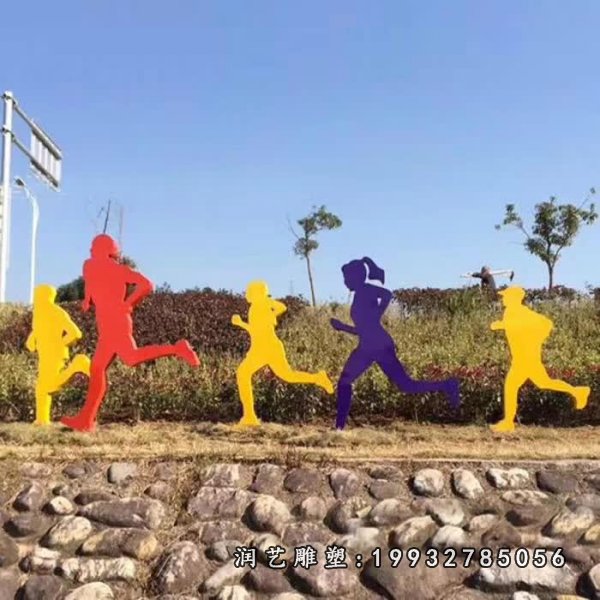 不锈钢跑步人物雕塑 (12)