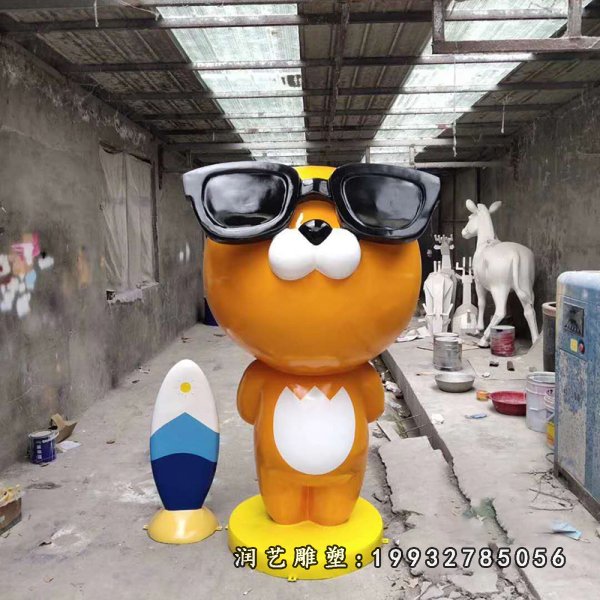 玻璃钢布朗熊和可妮兔雕塑 (32)
