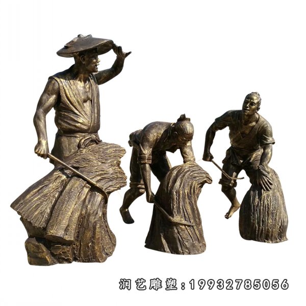 耕地人物民俗铜雕 (10)