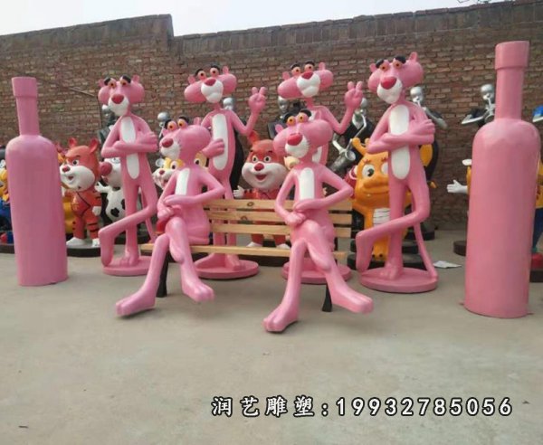 玻璃钢粉红豹雕塑 (12)