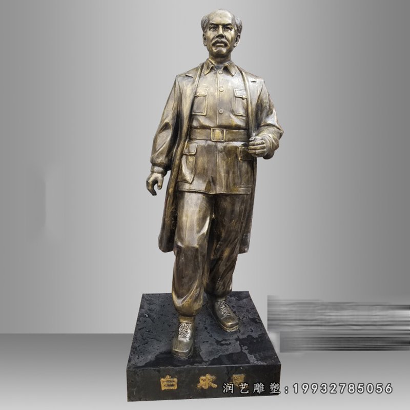 白求恩雕塑，玻璃钢仿铜雕塑 (2)