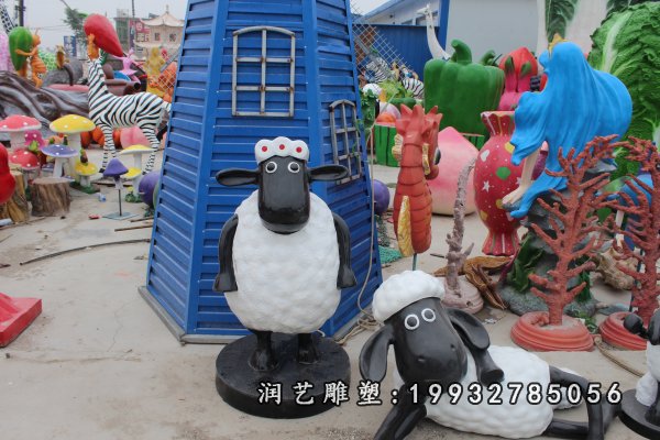 玻璃钢小羊肖恩雕塑  (37)