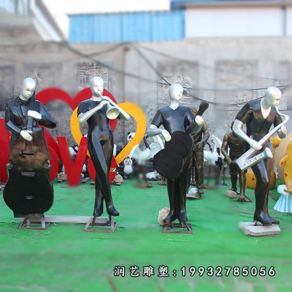玻璃钢抽象音乐人物雕塑 (15)