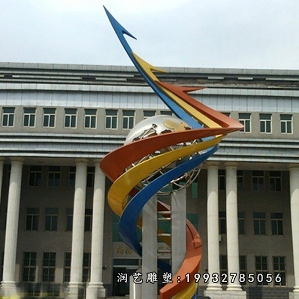 不锈钢彩带雕塑  (13)