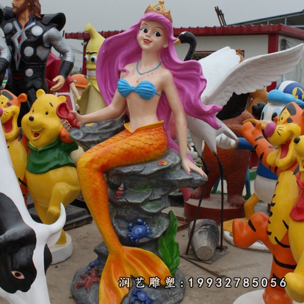 玻璃钢美人鱼雕塑 (17)