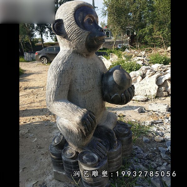 猴子动物石雕 (25)