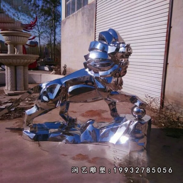 不锈钢狮子雕塑  (11)