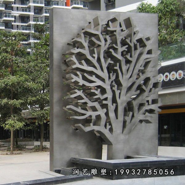 不锈钢树雕塑 (21)
