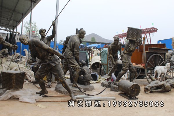 劳作人物铜雕 (6)