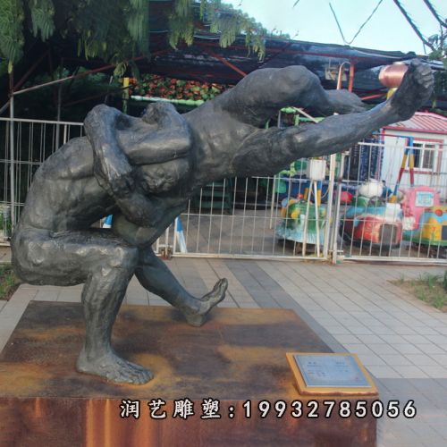 摔跤铜雕 (2)