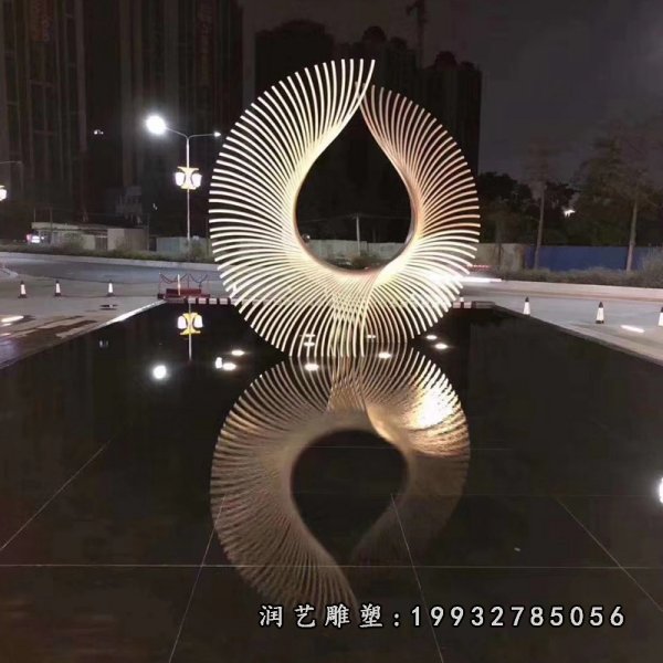 不锈钢线条景观雕塑  (1)