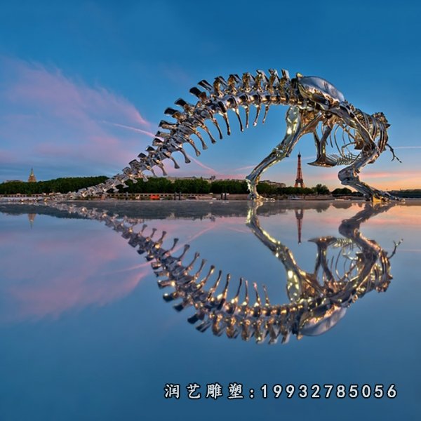 不锈钢恐龙雕塑   (2)
