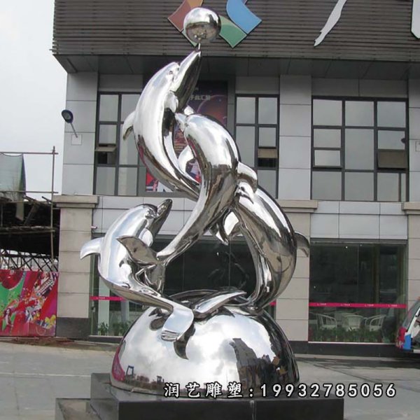 不锈钢海豚雕塑 (64)