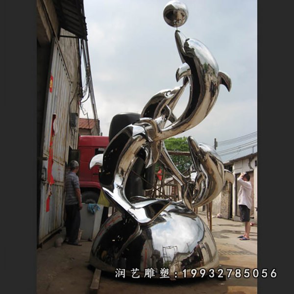 不锈钢海豚雕塑 (65)