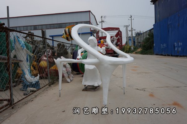 玻璃钢弹钢琴人物雕塑 (3)