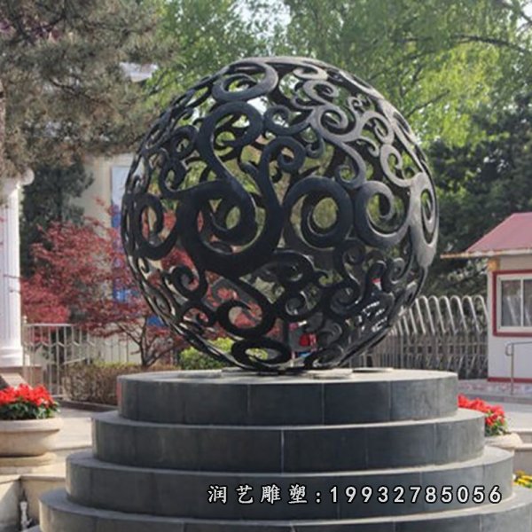 不锈钢镂空球雕塑 (10)