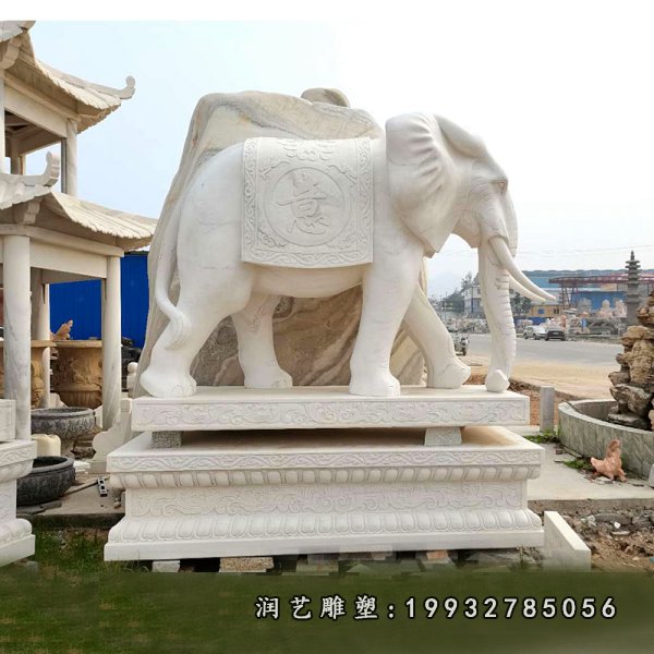 公园大理石大象雕塑 (1)