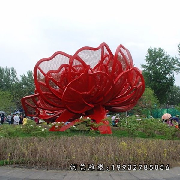 不锈钢玫瑰花雕塑  (2)