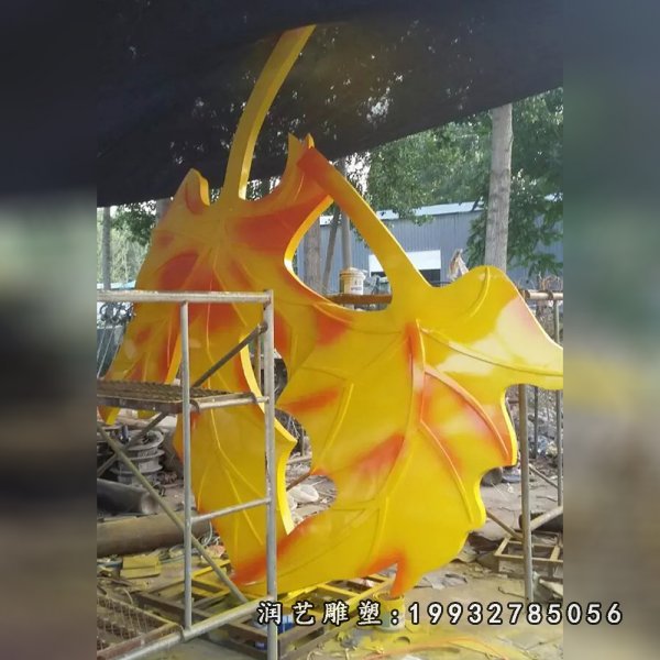 不锈钢树叶雕塑 (19)