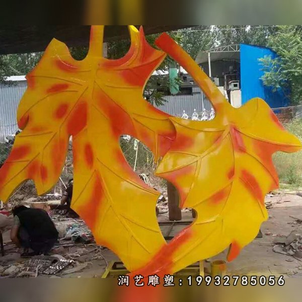 不锈钢树叶雕塑 (16)