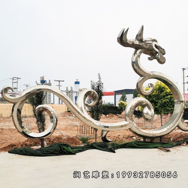 不锈钢龙雕塑 (11)
