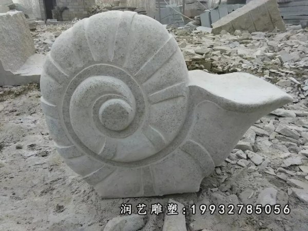 大理石蜗牛石雕，公园动物石雕 (1)