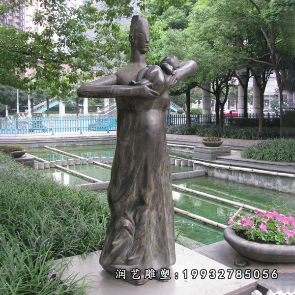 母子铜雕 (35)