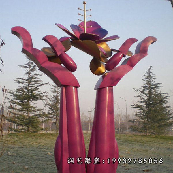 不锈钢手雕塑 (19)