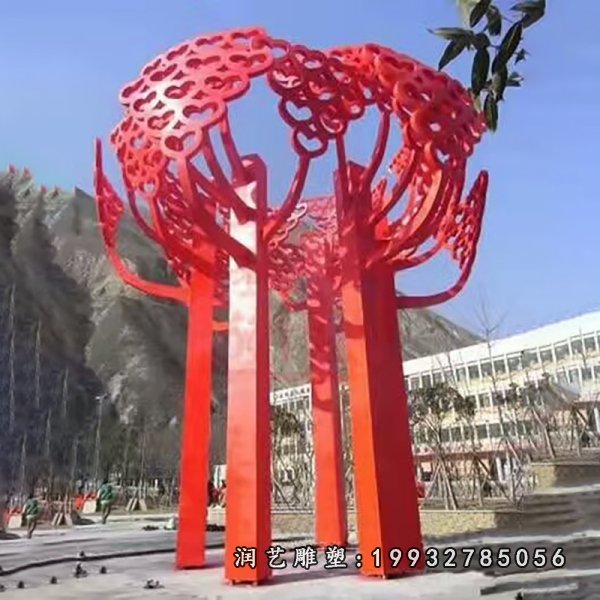 不锈钢树雕塑 (15)