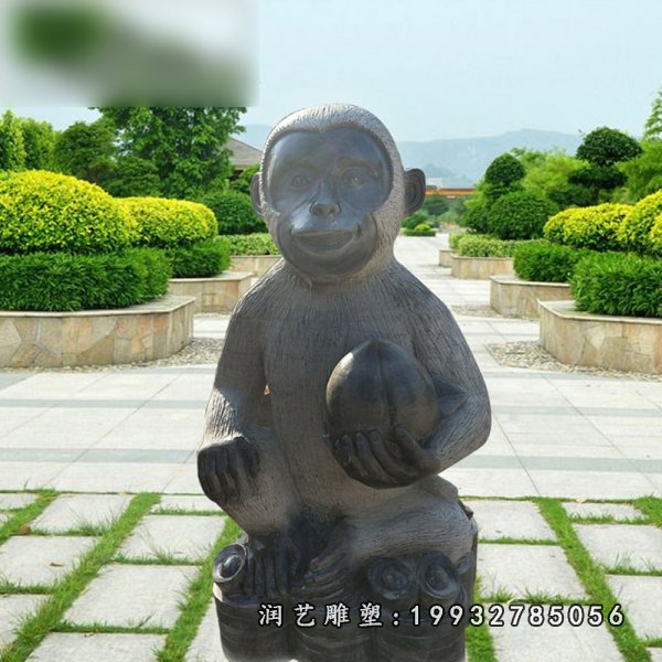 猴子动物石雕 (28)
