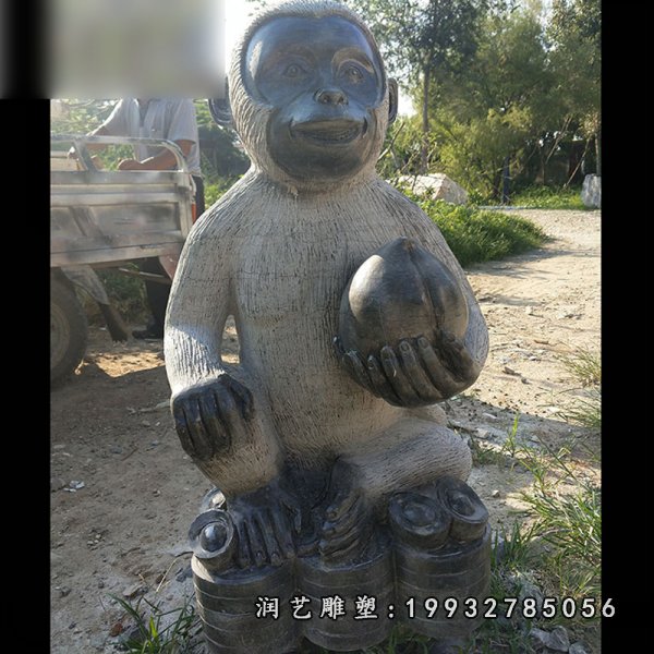 猴子动物石雕 (29)