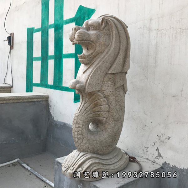 鱼尾狮石雕 (9)