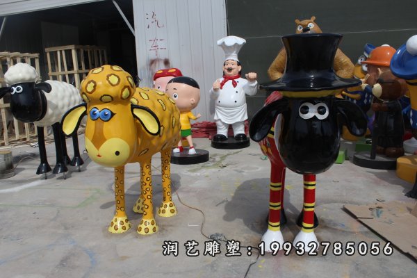 玻璃钢小羊肖恩雕塑  (61)