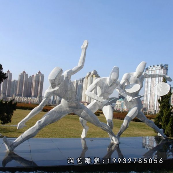 不锈钢打羽毛球雕塑 (9)