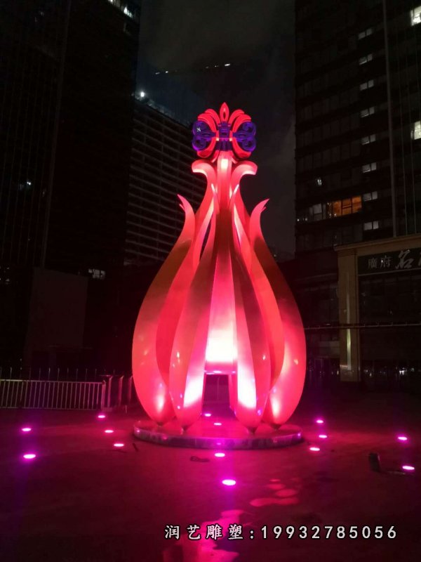 不锈钢花苞雕塑 (9)
