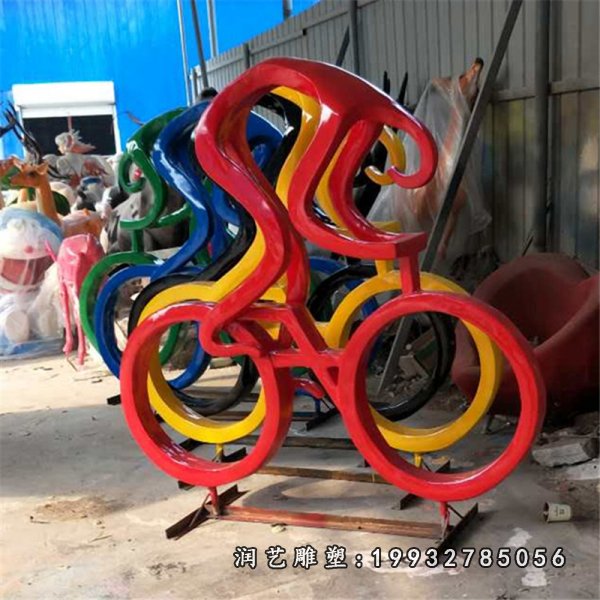 不锈钢骑车雕塑  (240)