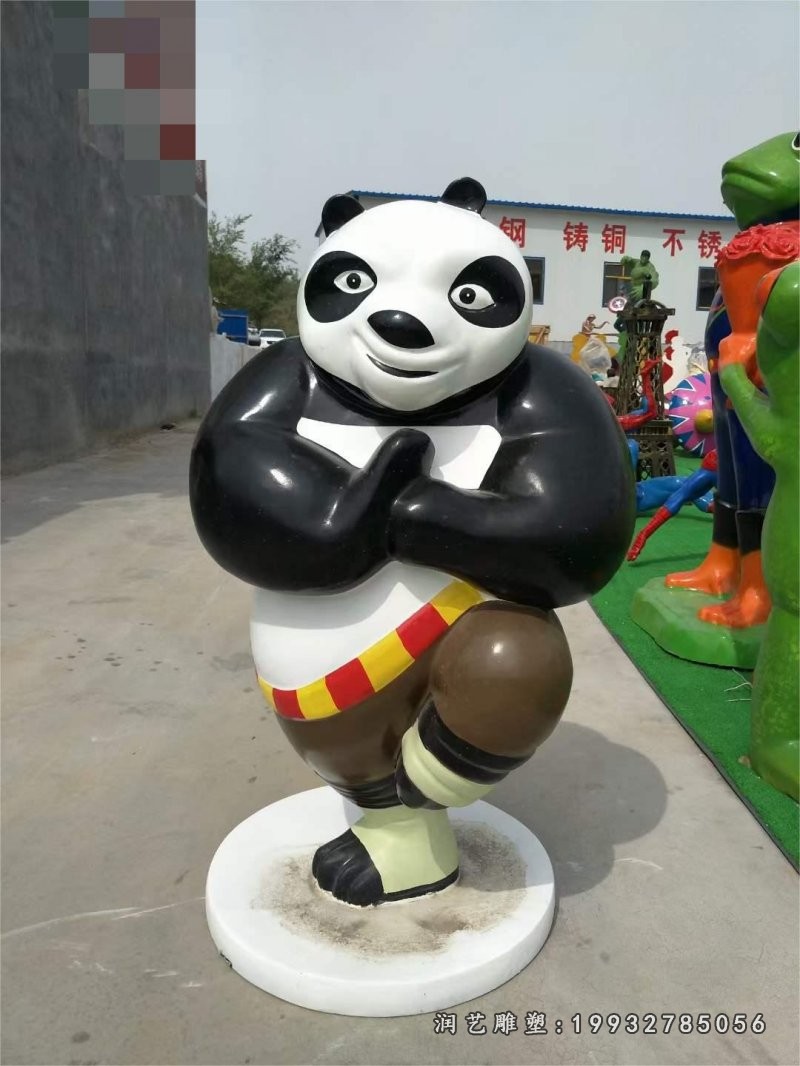 商业街玻璃钢功夫熊猫雕塑 (2)