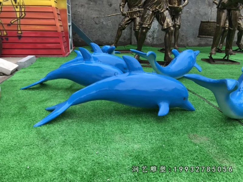 公园玻璃钢海豚雕塑 (3)