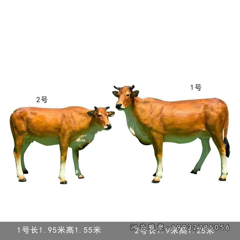 公园玻璃钢黄牛雕塑 (2)
