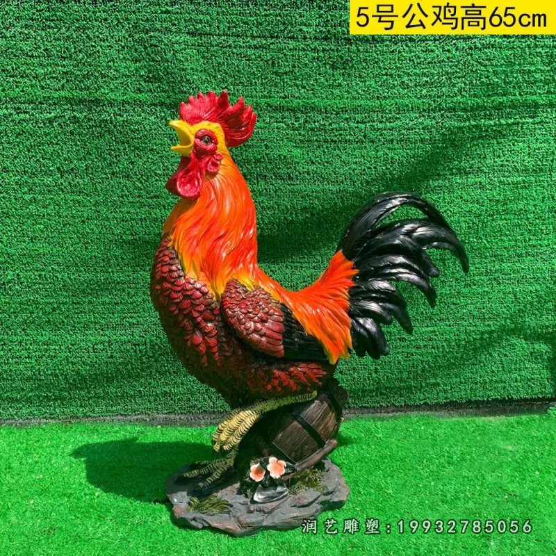 园林玻璃钢鸡动物雕塑 (1)
