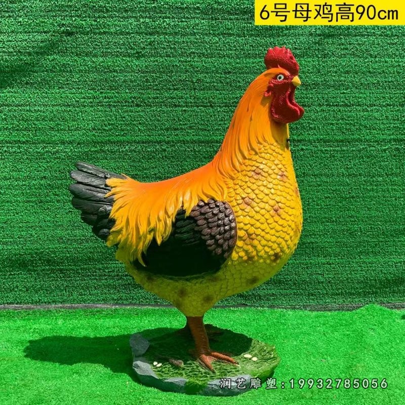 园林玻璃钢鸡动物雕塑 (2)