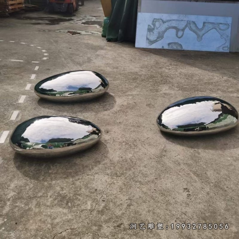 不锈钢鹅卵石花园雕塑 (8)