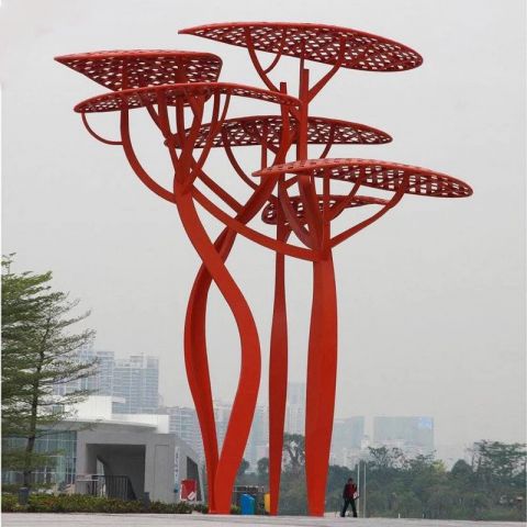 不锈钢蘑菇镂空雕塑