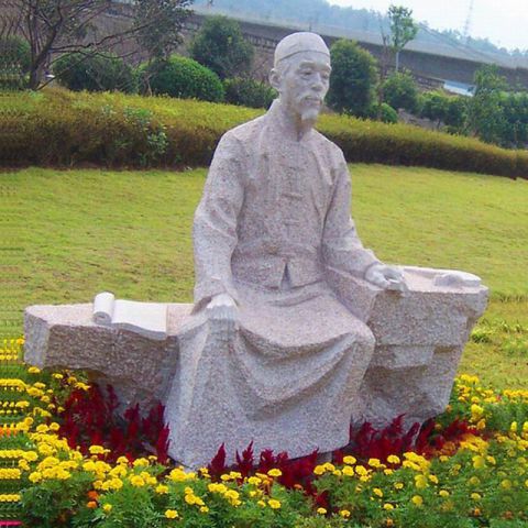 大理石名人李时珍雕塑